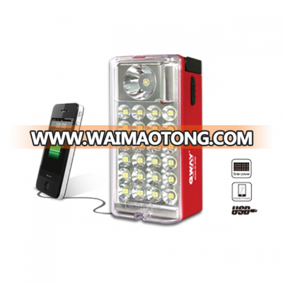 1W spotlight+24pcs of 5050SMD LED Rechargeable LED Emergency Lights with USB Output Function